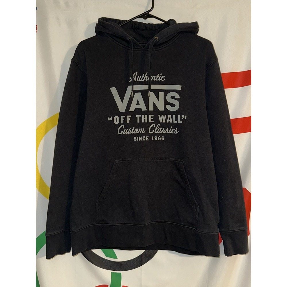 Vans Hoodie Sweatshirt Mens Medium Black Skate Off The Wall